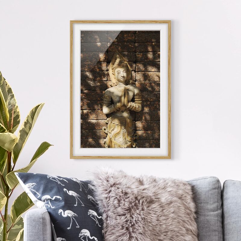 

Póster enmarcado - Calm Temple Dancer Dimensión LxA: 100cm x 70cm, Marco: Roble