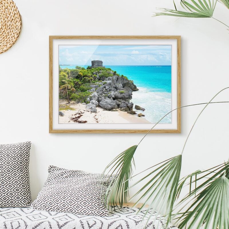 

Póster enmarcado - Caribbean Coast Tulum Ruins Dimensión LxA: 30cm x 40cm, Marco: Roble
