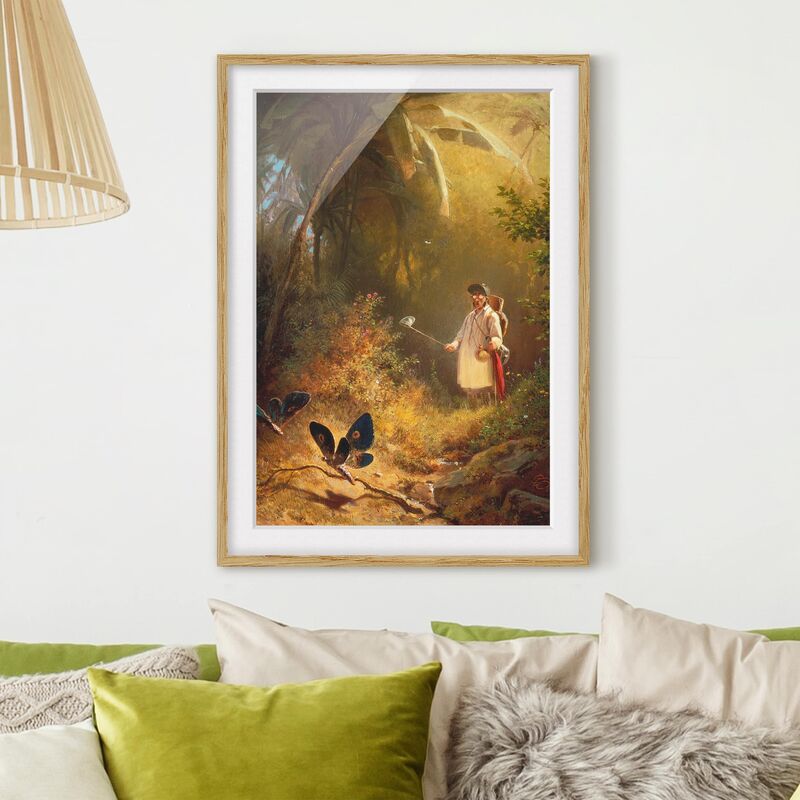 

Póster enmarcado - Carl Spitzweg - The Butterfly Hunter Dimensión LxA: 24cm x 18cm, Marco: Roble