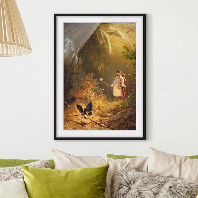 

Póster enmarcado - Carl Spitzweg - The Butterfly Hunter Dimensión LxA: 70cm x 50cm, Marco: Negro