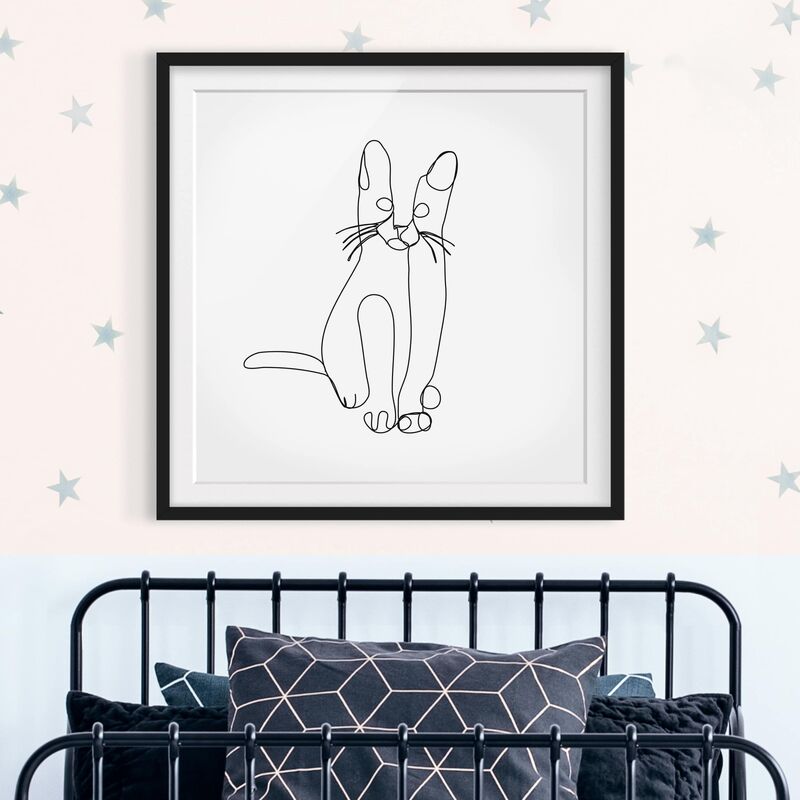 

Póster enmarcado - Cat Line Art Dimensión LxA: 30cm x 30cm, Marco: Negro