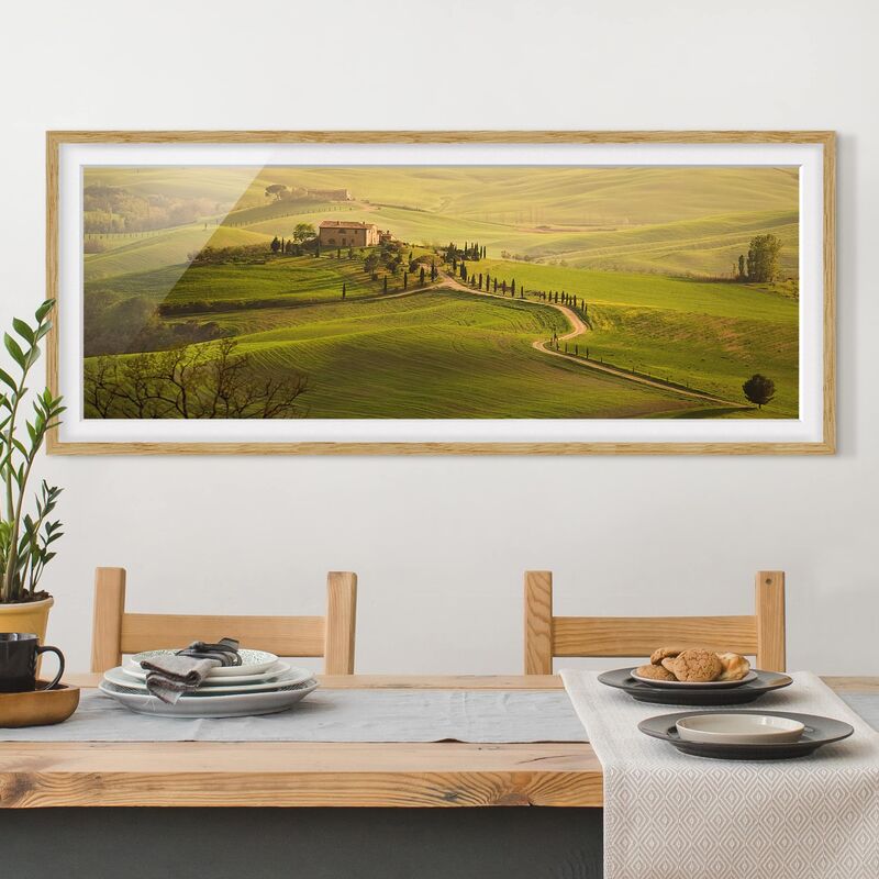 

Póster enmarcado - Chianti Toscana Dimensión LxA: 50cm x 130cm, Marco: Roble