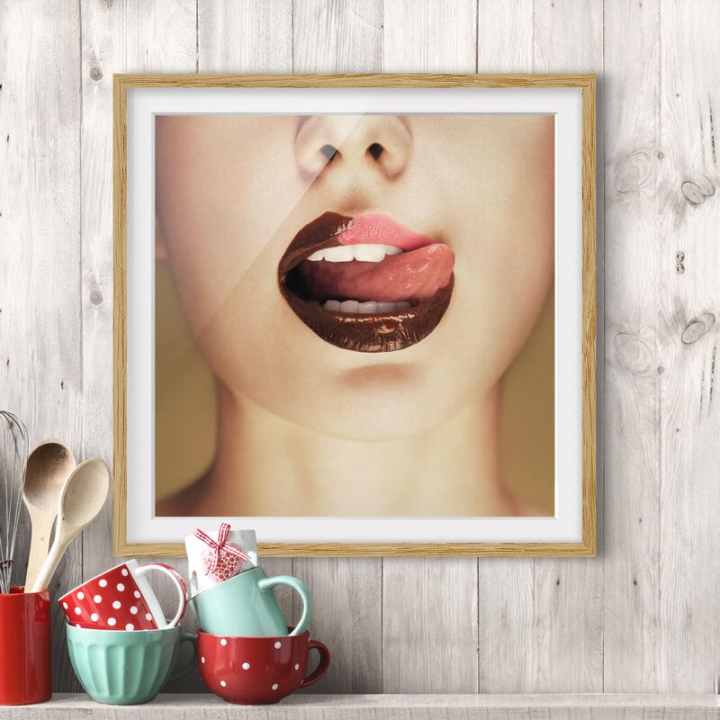 

Póster enmarcado - Chocolate Dimensión LxA: 50cm x 50cm, Marco: Roble