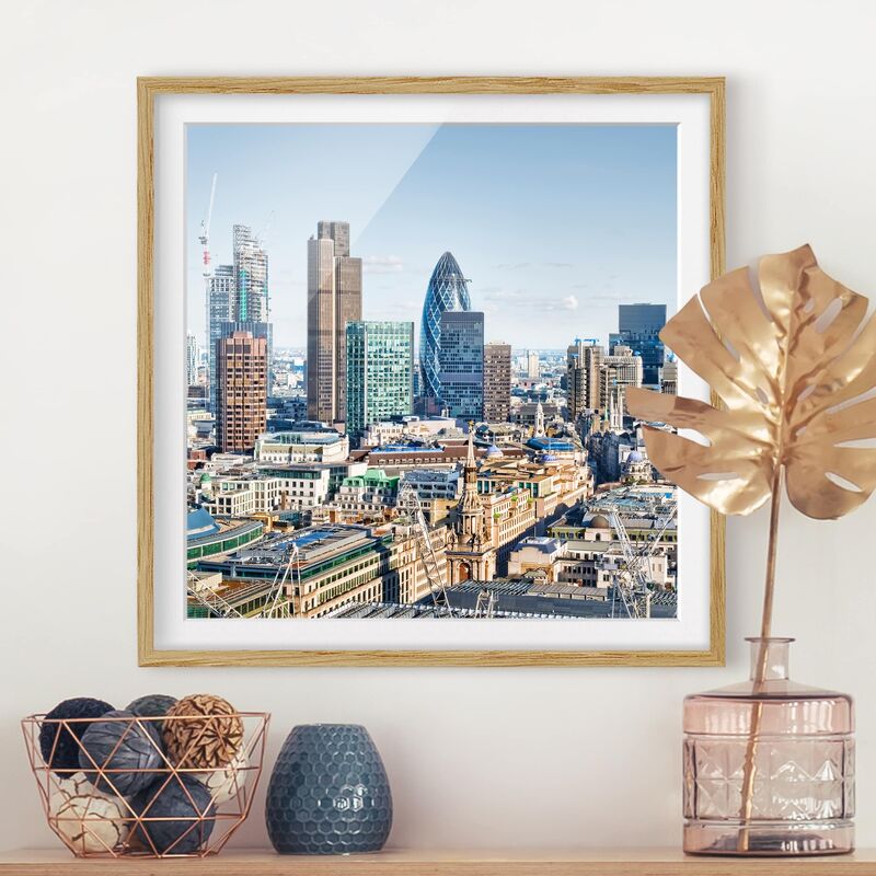 

Póster enmarcado - City Of London Dimensión LxA: 70cm x 70cm, Marco: Roble