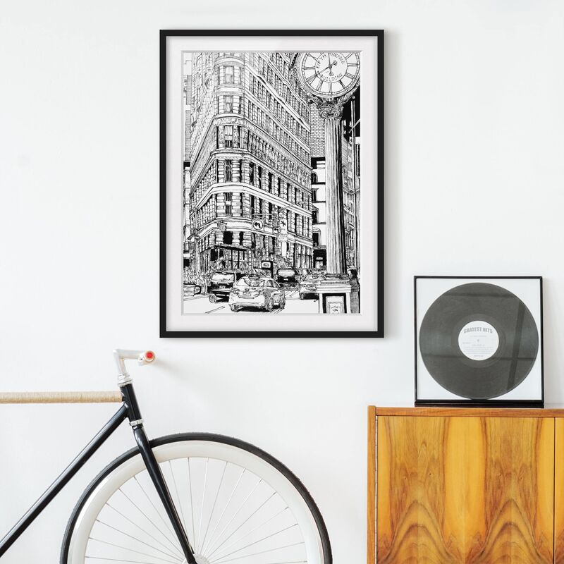 

Póster enmarcado - Città Studi - Flatiron Buidling Dimensión LxA: 40cm x 30cm, Marco: Negro