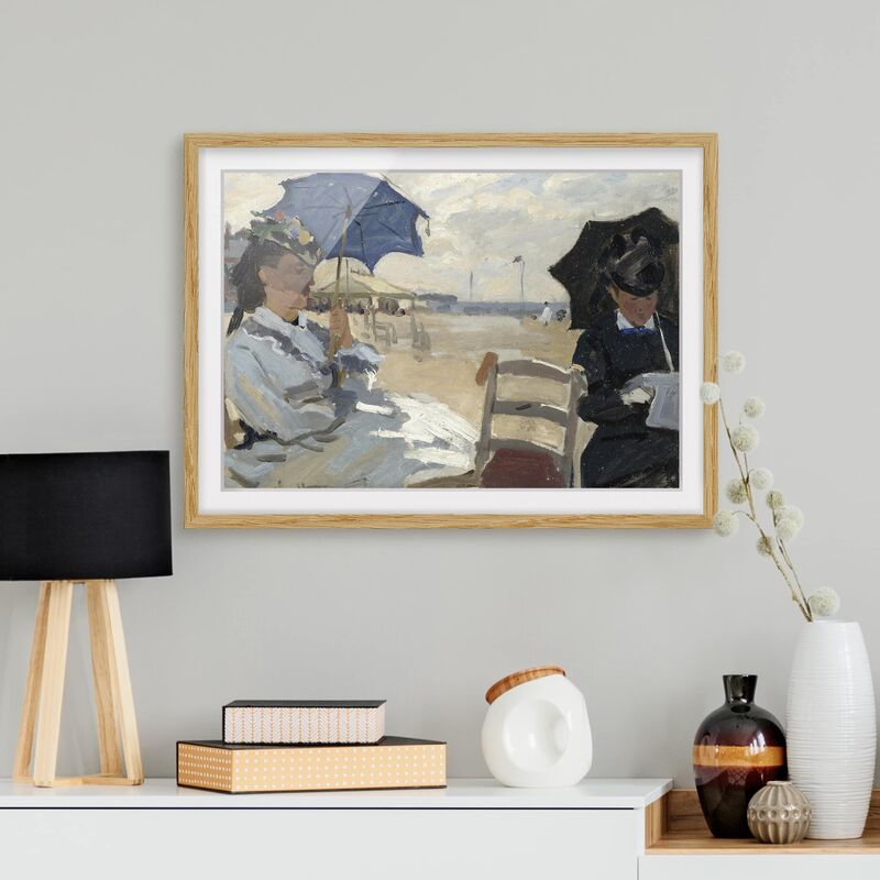 

Póster enmarcado - Claude Monet - Beach At Trouville Dimensión LxA: 50cm x 70cm, Marco: Roble