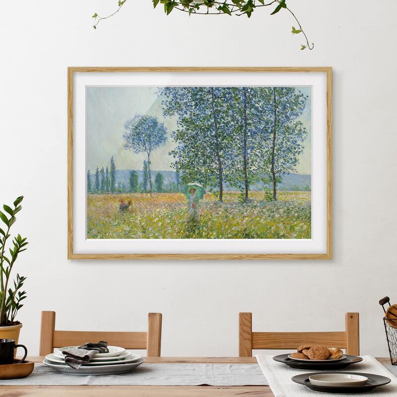 

Póster enmarcado - Claude Monet - campo in primavera Dimensión LxA: 50cm x 70cm, Marco: Roble