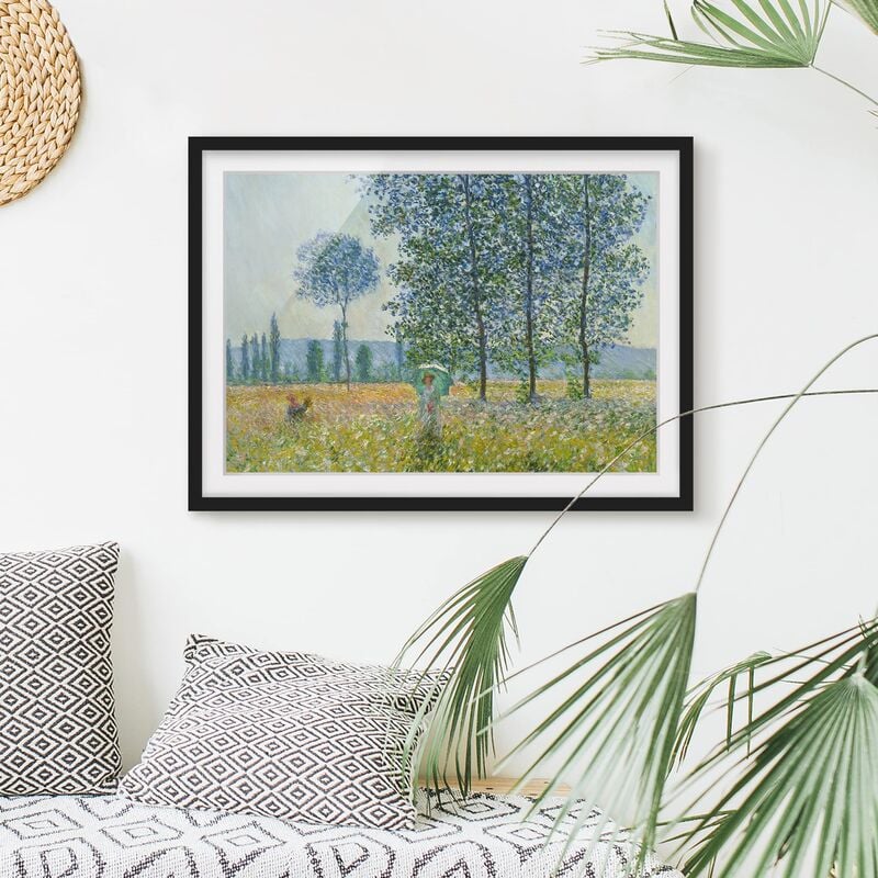 

Póster enmarcado - Claude Monet - campo in primavera Dimensión LxA: 40cm x 55cm, Marco: Negro