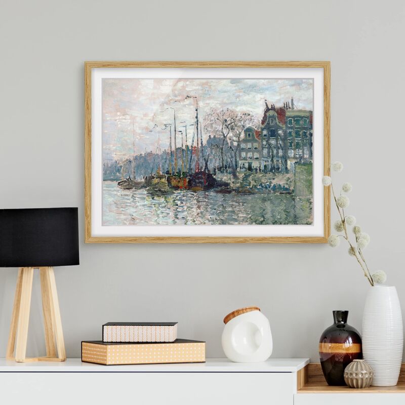 

Póster enmarcado - Claude Monet - Kromme Waal Amsterdam Dimensión LxA: 18cm x 24cm, Marco: Roble