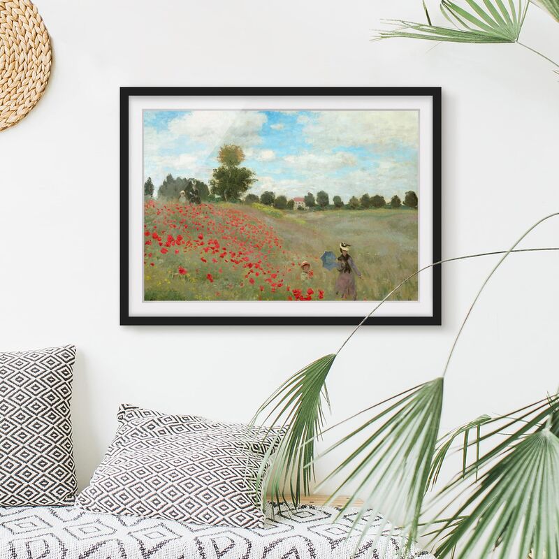 

Póster enmarcado - Claude Monet - Poppy Field At Argenteuil Dimensión LxA: 30cm x 40cm, Marco: Negro