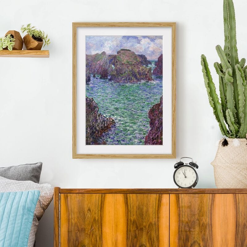 

Póster enmarcado - Claude Monet - Port-Goulphar, Belle-Île Dimensión LxA: 55cm x 40cm, Marco: Roble