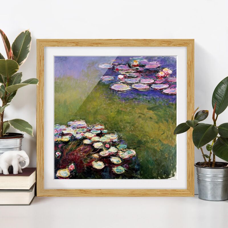

Póster enmarcado - Claude Monet - Water Lilies Dimensión LxA: 50cm x 50cm, Marco: Roble