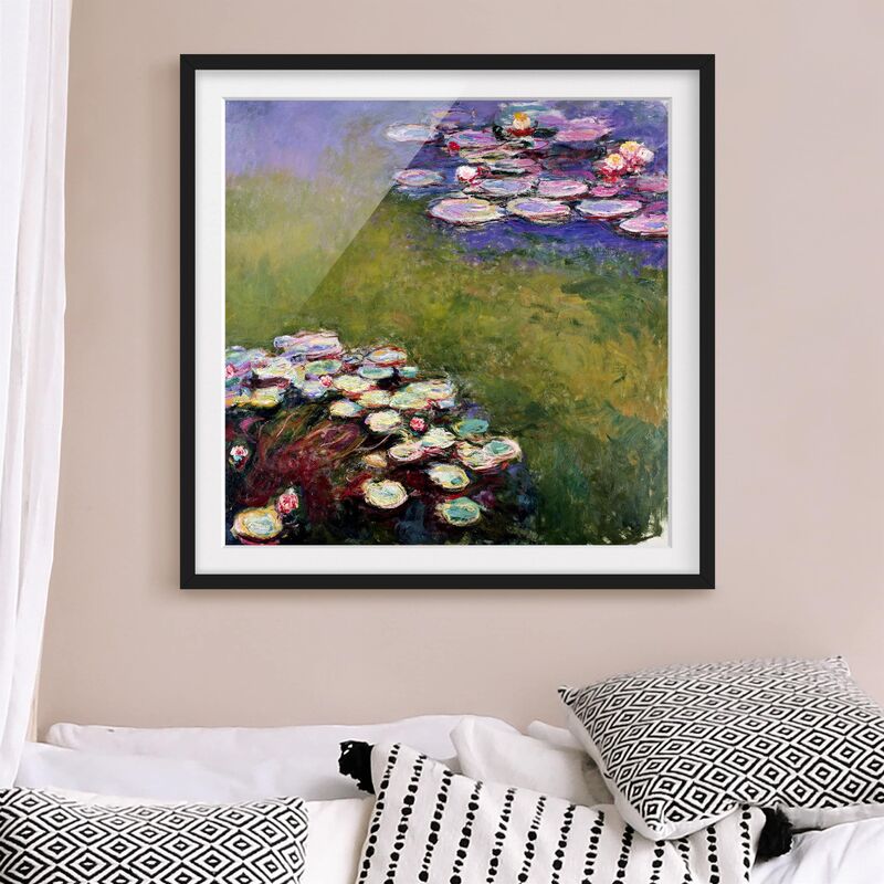 

Póster enmarcado - Claude Monet - Water Lilies Dimensión LxA: 70cm x 70cm, Marco: Negro