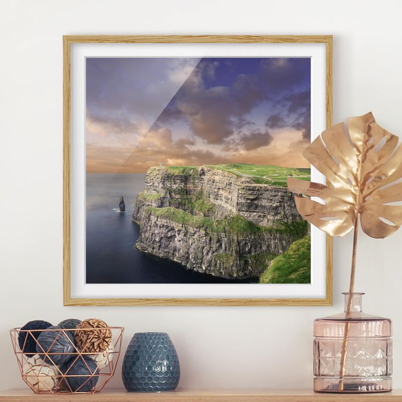 

Póster enmarcado - Cliffs Of Moher Dimensión LxA: 50cm x 50cm, Marco: Roble