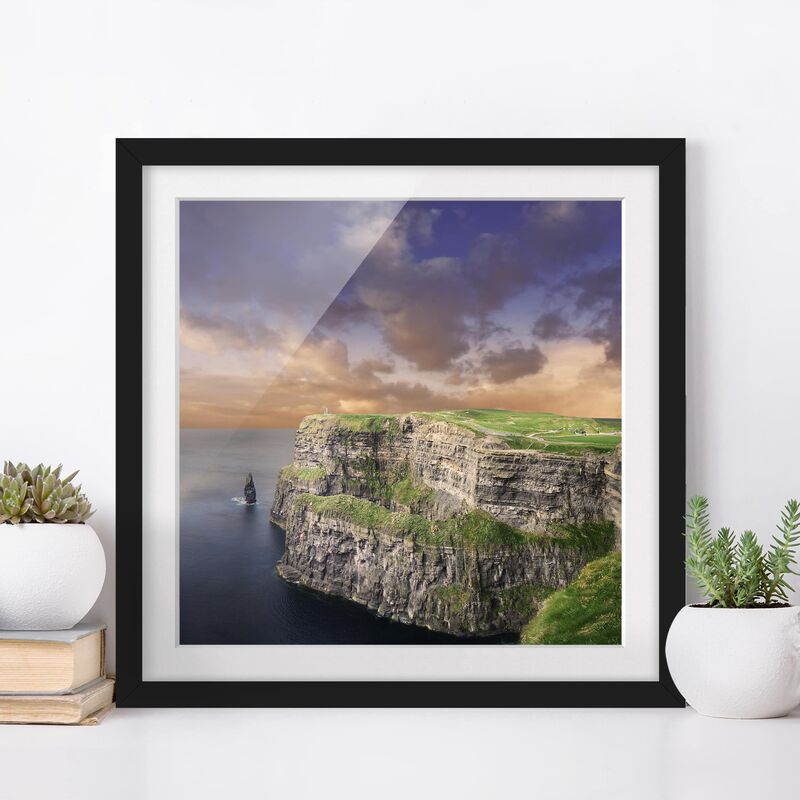 

Póster enmarcado - Cliffs Of Moher Dimensión LxA: 30cm x 30cm, Marco: Negro