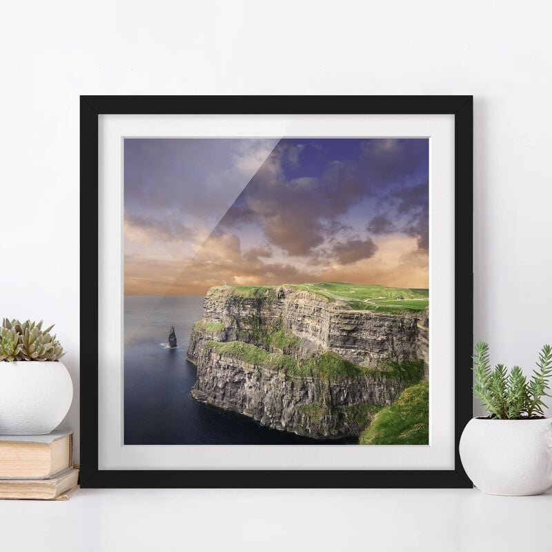 

Póster enmarcado - Cliffs Of Moher Dimensión LxA: 50cm x 50cm, Marco: Negro