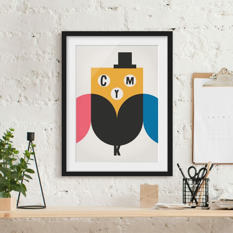 

Póster enmarcado - Grafica gufo CMYK Dimensión LxA: 100cm x 70cm, Marco: Negro