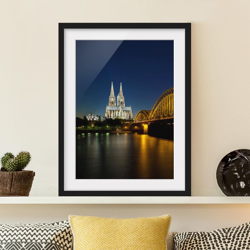 

Póster enmarcado - Cologne At Night Dimensión LxA: 70cm x 50cm, Marco: Negro
