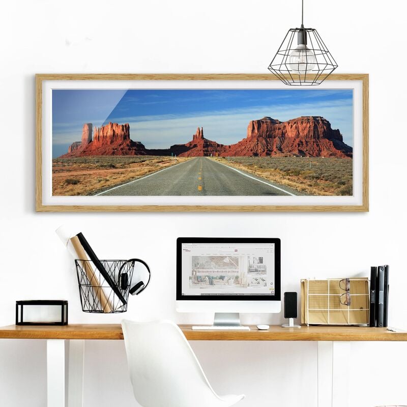 

Póster enmarcado - Altopiano Del Colorado Dimensión LxA: 40cm x 100cm, Marco: Roble