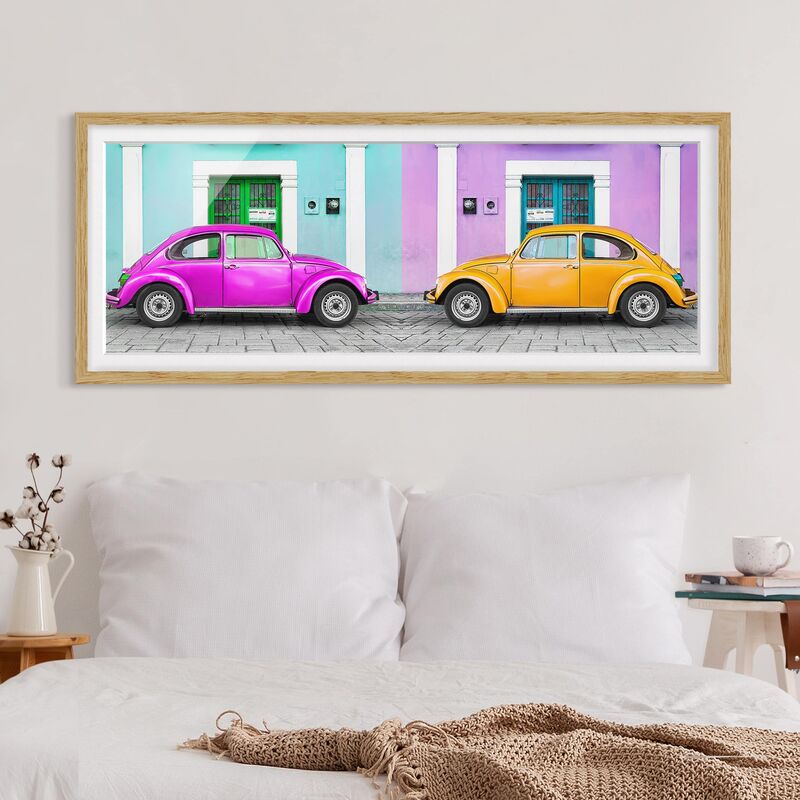 

Póster enmarcado - Color Coleotteri Dimensión LxA: 50cm x 130cm, Marco: Roble