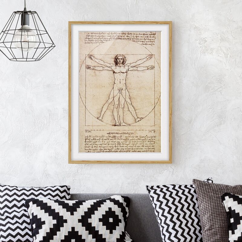 

Póster enmarcado - Da Vinci Dimensión LxA: 100cm x 70cm, Marco: Roble