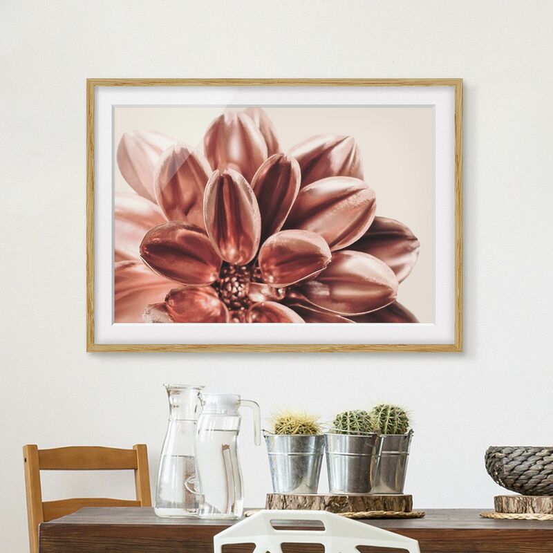 

Póster enmarcado - Dalia dorata di rame Dimensión LxA: 70cm x 100cm, Marco: Roble