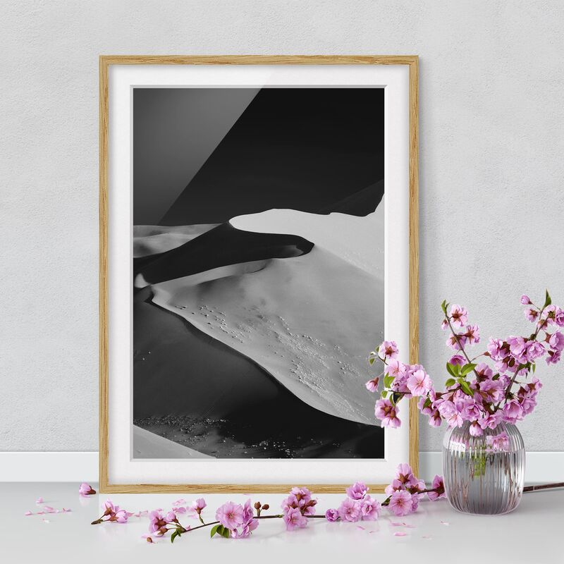 

Póster enmarcado - Deserto - Estratto Dunes Dimensión LxA: 100cm x 70cm, Marco: Roble