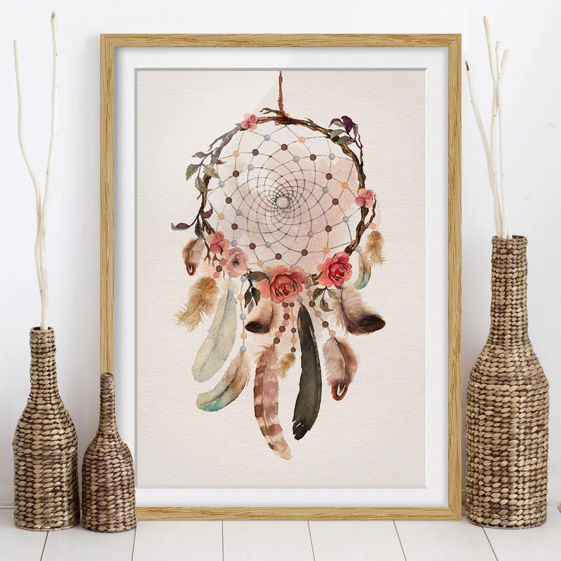 

Póster enmarcado - Dream Catcher With Beads Dimensión LxA: 70cm x 50cm, Marco: Roble