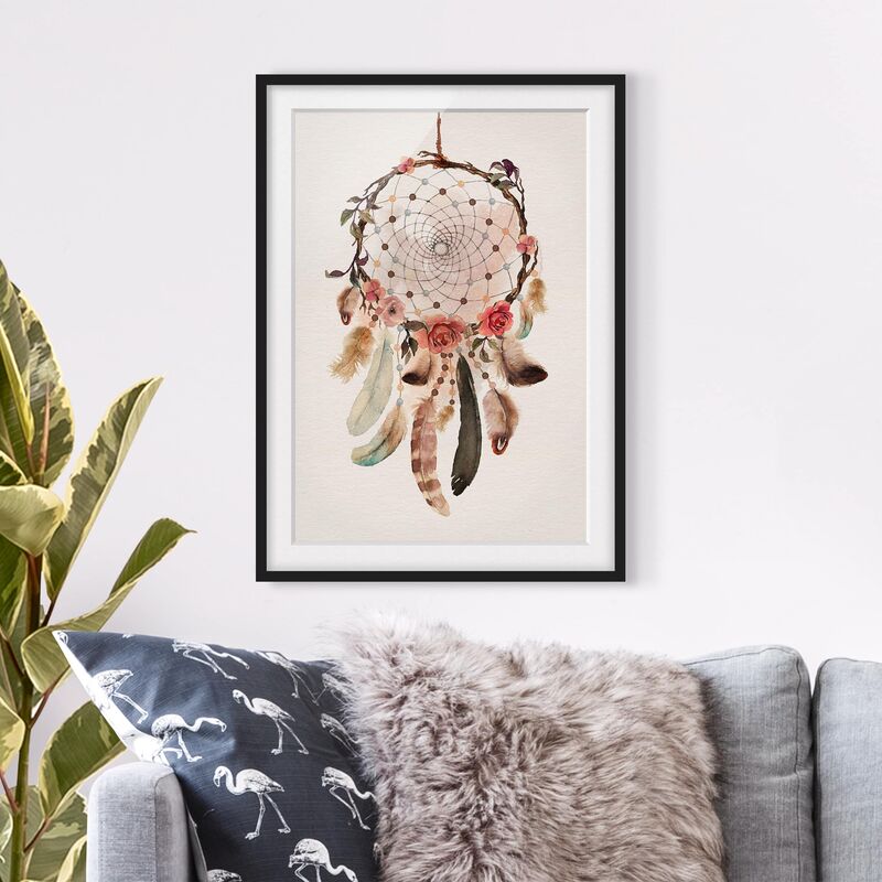 

Póster enmarcado - Dream Catcher With Beads Dimensión LxA: 55cm x 40cm, Marco: Negro