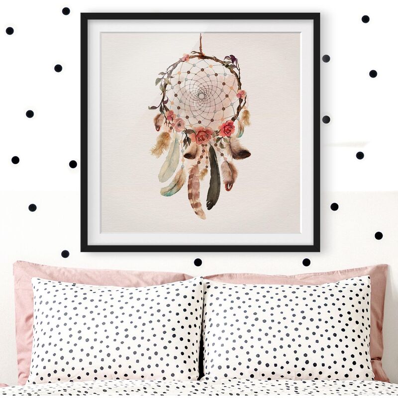 

Póster enmarcado - Dream Catcher With Beads Dimensión LxA: 50cm x 50cm, Marco: Negro