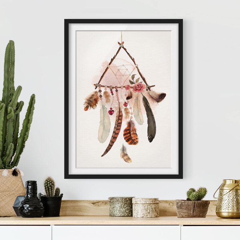 

Póster enmarcado - Dreamcatcher Triangle Dimensión LxA: 70cm x 50cm, Marco: Negro