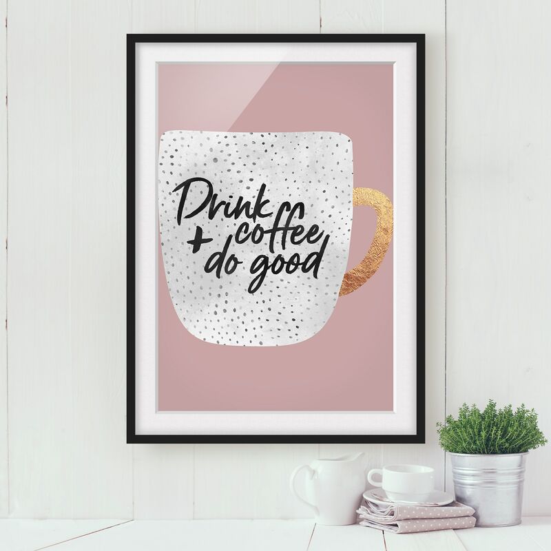

Póster enmarcado - Bere caffè, fare del bene - Bianco Dimensión LxA: 24cm x 18cm, Marco: Negro