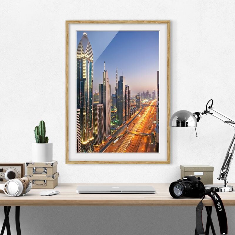 

Póster enmarcado - Dubai Dimensión LxA: 100cm x 70cm, Marco: Roble