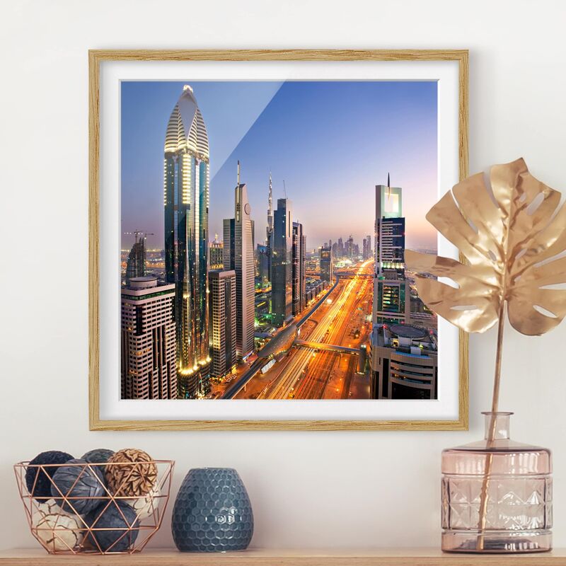 

Póster enmarcado - Dubai Dimensión LxA: 50cm x 50cm, Marco: Roble