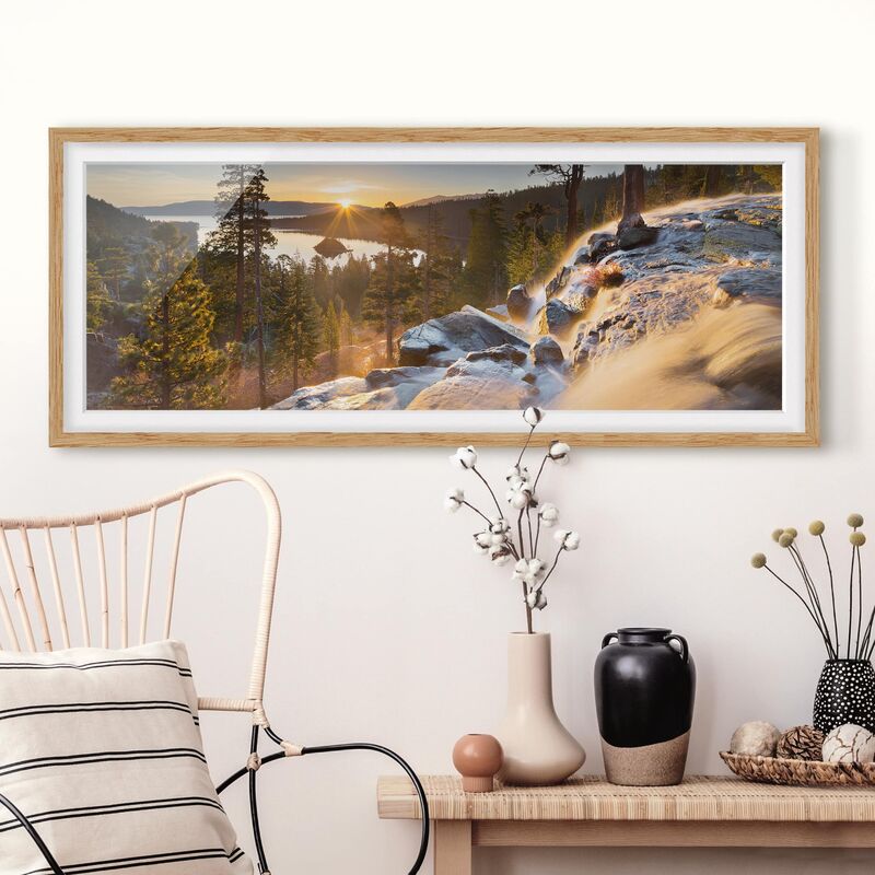 

Póster enmarcado - Eagle Falls Dimensión LxA: 40cm x 100cm, Marco: Roble
