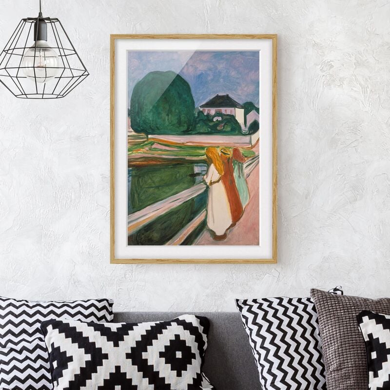 

Póster enmarcado - Edvard Munch - Notte Bianca Dimensión LxA: 70cm x 50cm, Marco: Roble