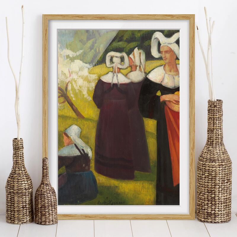 

Póster enmarcado - Emile Bernard - Apple Pickers In Pont-Aven Dimensión LxA: 40cm x 30cm, Marco: Roble