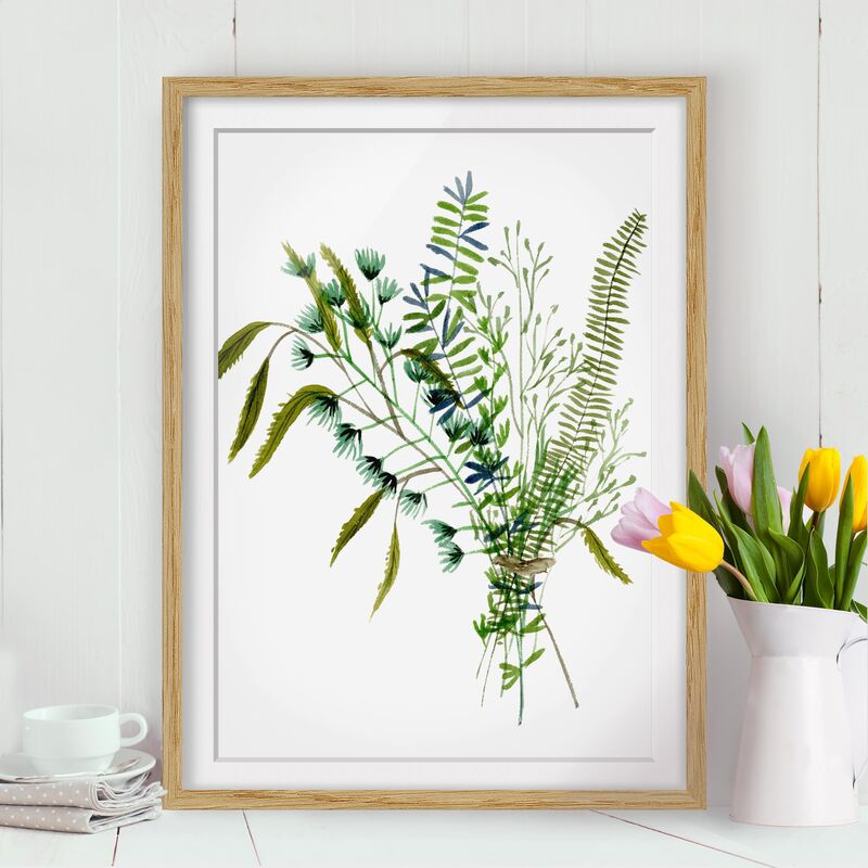 

Póster enmarcado - Erbe Del Prato I Dimensión LxA: 100cm x 70cm, Marco: Roble
