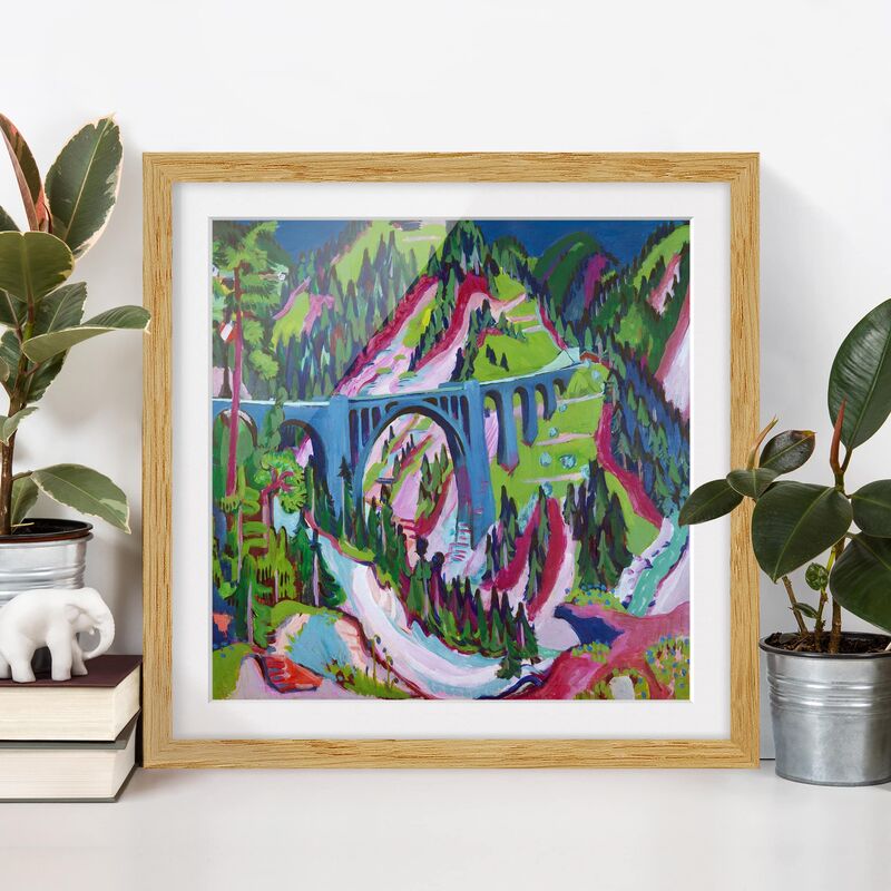 

Póster enmarcado - Ernst Ludwig Kirchner - Bridge Near Wiesen Dimensión LxA: 30cm x 30cm, Marco: Roble