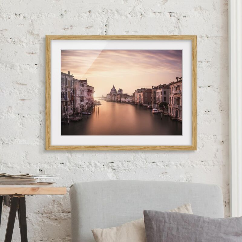 

Póster enmarcado - Evening In Venice Dimensión LxA: 50cm x 70cm, Marco: Roble
