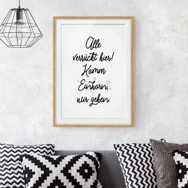 

Póster enmarcado - Everyone Around Is Mad Dimensión LxA: 55cm x 40cm, Marco: Roble