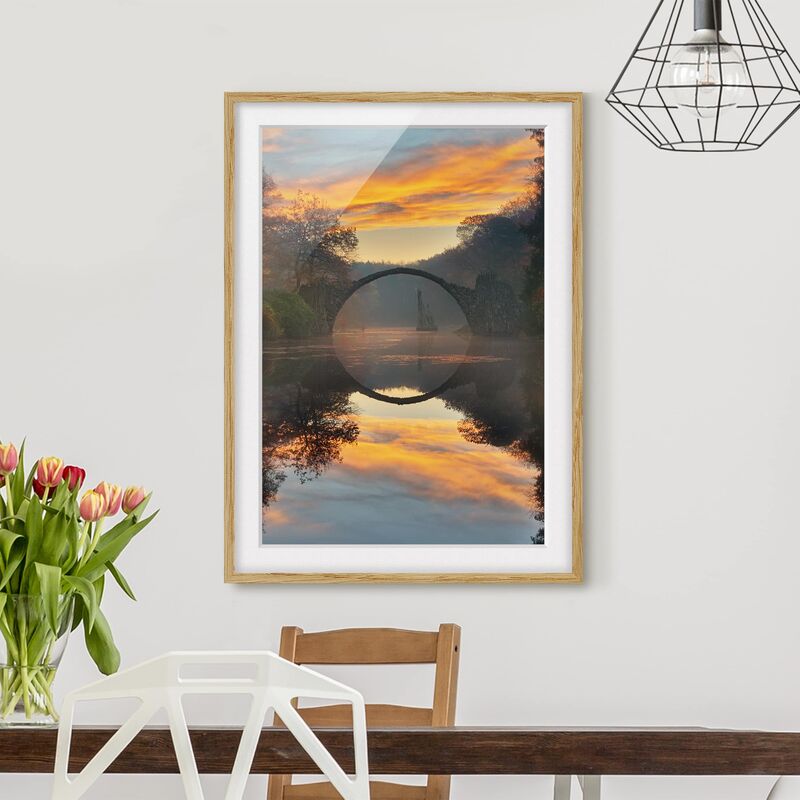 

Póster enmarcado - Fairytale Bridge Dimensión LxA: 70cm x 50cm, Marco: Roble