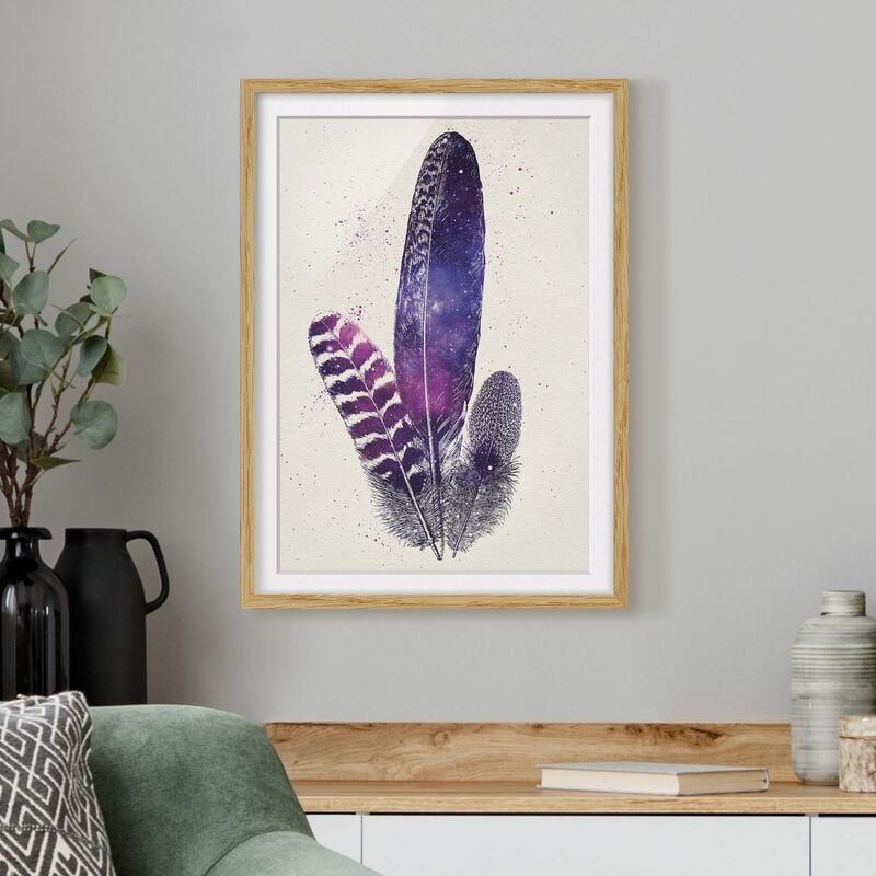 

Póster enmarcado - Feathers And Stars Dimensión LxA: 100cm x 70cm, Marco: Roble