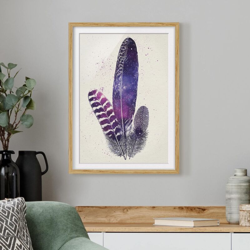 

Póster enmarcado - Feathers And Stars Dimensión LxA: 70cm x 50cm, Marco: Roble