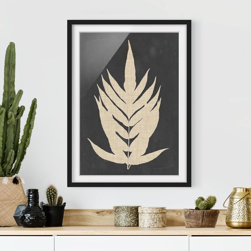 

Póster enmarcado - Felce Con Struttura Di Lino Ii Dimensión LxA: 24cm x 18cm, Marco: Negro