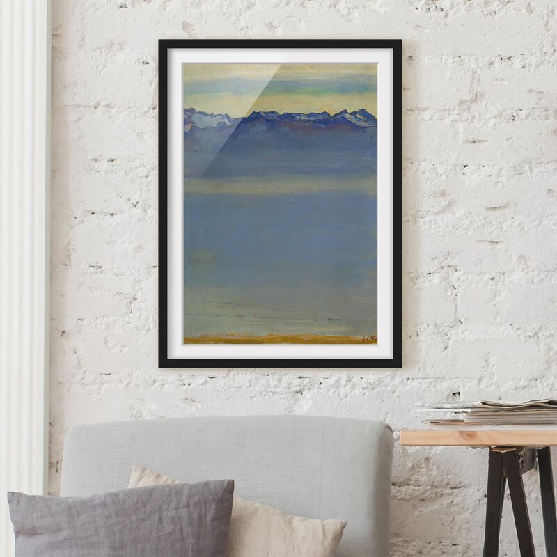 

Póster enmarcado - Ferdinand Hodler - Lake Geneva With Savoyer Alps Dimensión LxA: 55cm x 40cm, Marco: Negro