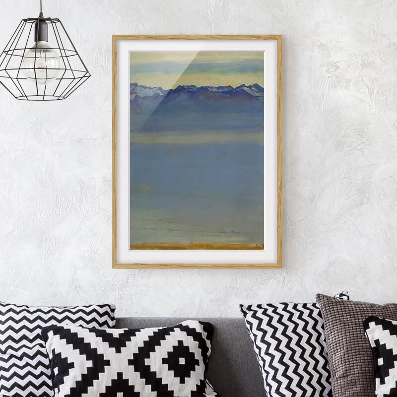 

Póster enmarcado - Ferdinand Hodler - Lake Geneva With Savoyer Alps Dimensión LxA: 100cm x 70cm, Marco: Roble