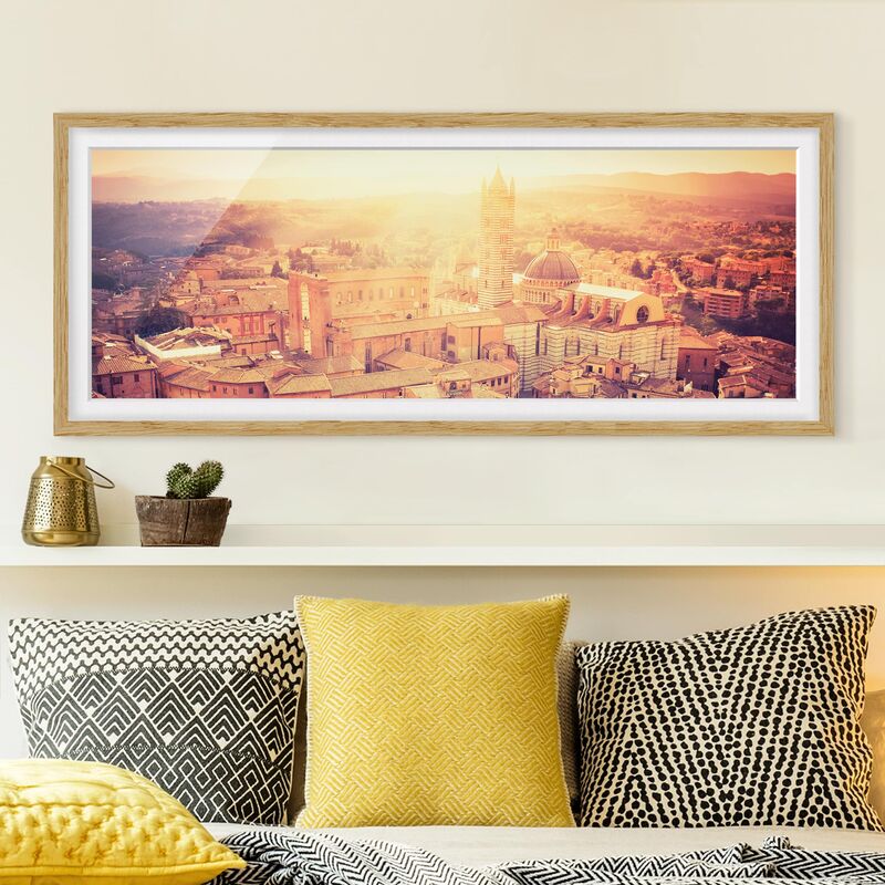 

Póster enmarcado - Fiery Siena Dimensión LxA: 30cm x 75cm, Marco: Roble