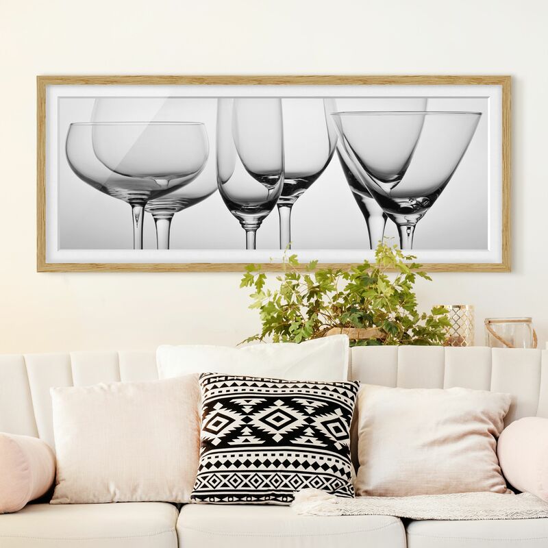 

Póster enmarcado - Belle vetro Bianco e nero Dimensión LxA: 40cm x 100cm, Marco: Roble