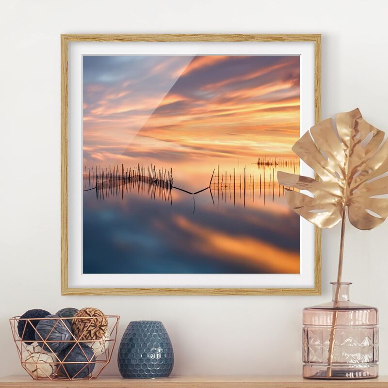 

Póster enmarcado - Fishing Nets Dimensión LxA: 30cm x 30cm, Marco: Roble